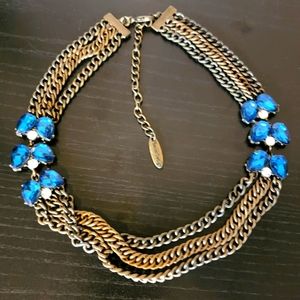 Like New Plunder Triple Chained Sapphire Necklace